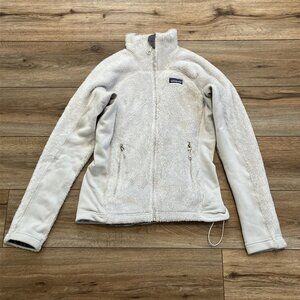 Women's Patagonia Fleece Jacket SZ Medium Gray Full Zip Logo